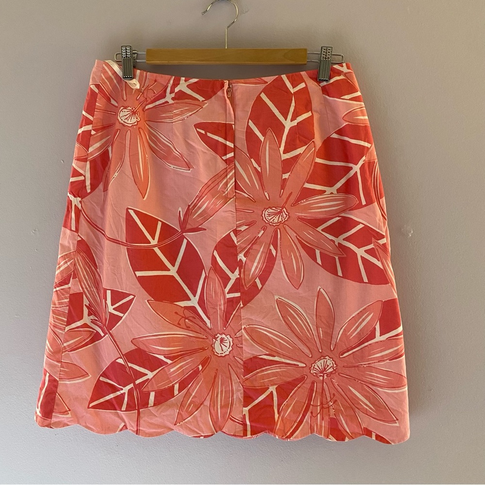 Lilly Pulitzer Royal Palms Pink Flower Skirt White Label Vintage Sz 10